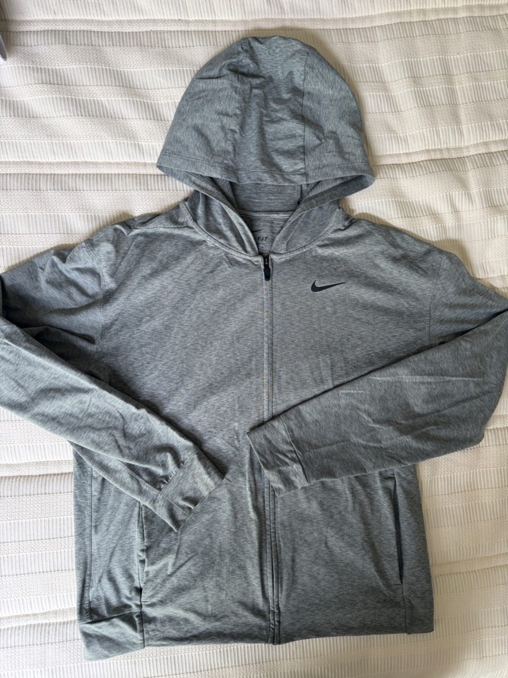 Nike Men’s Heather Gray Full-Zip Hooded Performance Jacket